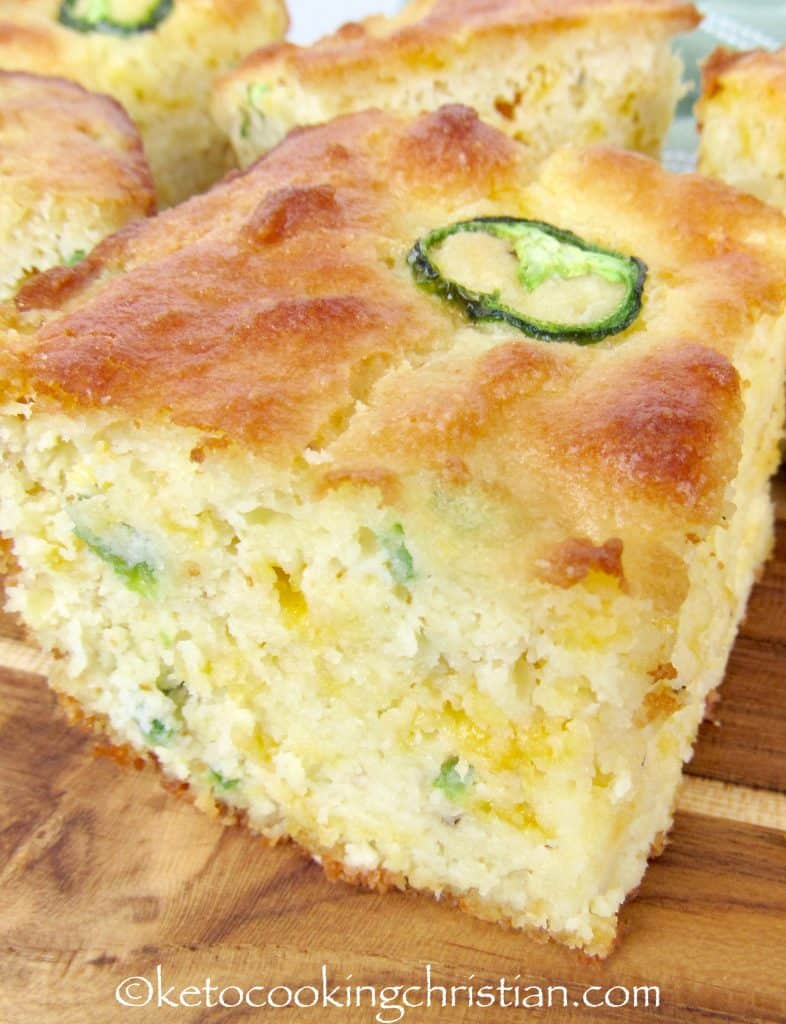 Jalapeno Cheddar Keto Cornbread
 Cheddar Jalapeño "Cornbread" Keto Low Carb & Gluten