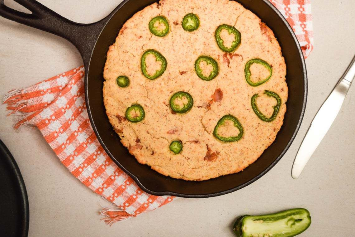 Jalapeno Cheddar Keto Cornbread
 Keto Bacon Jalapeno Cheddar Cornbread