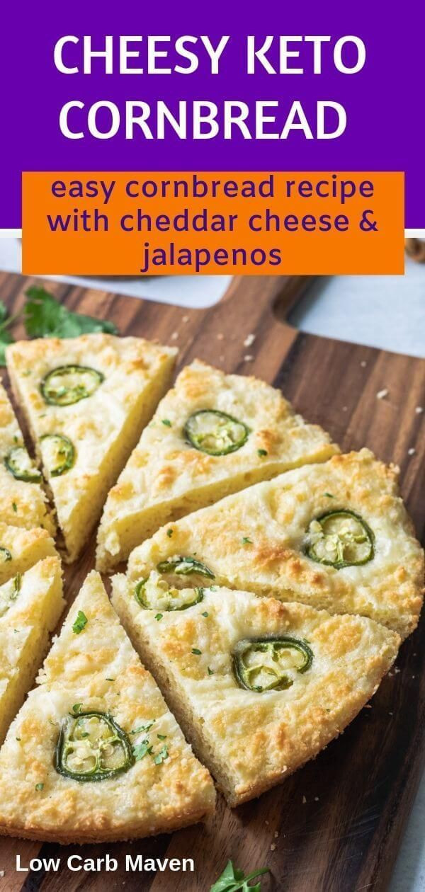 Jalapeno Cheddar Keto Cornbread
 This easy keto cornbread recipe with jalapeno cheddar