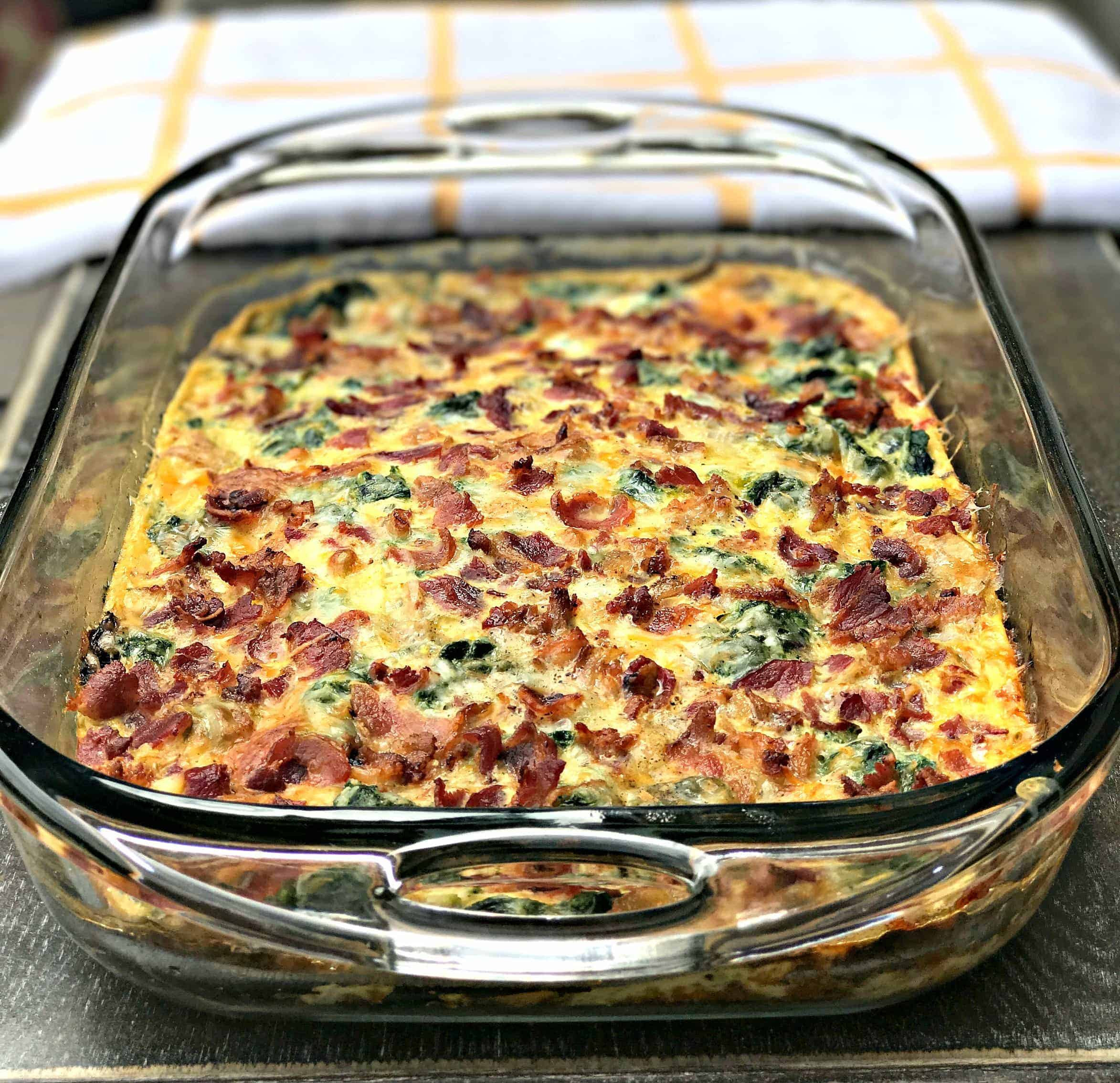 Keto Breakfast Casserole Bacon
 Low Carb Bacon Egg and Spinach Breakfast Casserole