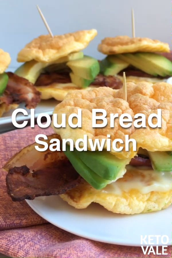 Keto Cloud Bread Sandwiches
 Keto Cloud Bread Sandwich [Video]