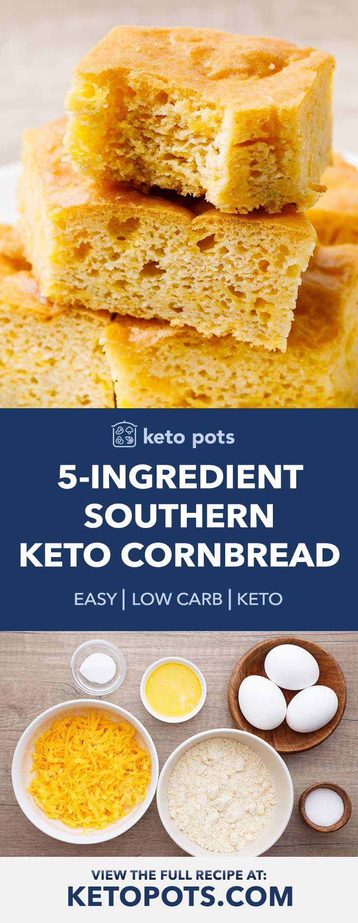 Keto Cornbread In A Mug
 Easy 5 Ingre nt Southern Keto Cornbread Keto Pots