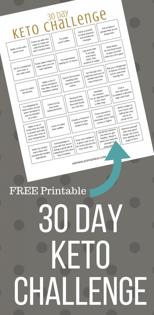 Keto Diet Meal Plan 30 Days
 Keto 30 Day Challenge Printable Free keto 30 challenge