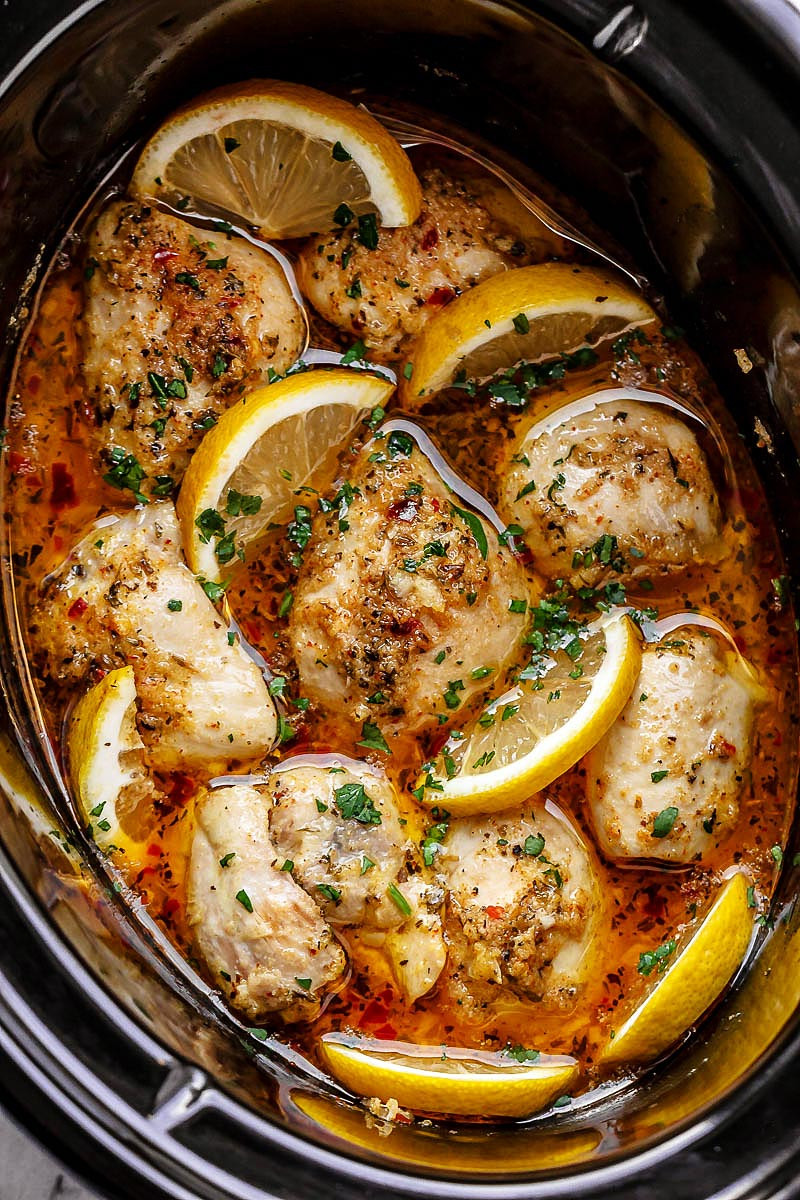 Keto Dinner Recipes Crock Pot Chicken
 Crock Pot Chicken Recipe with Lemon Garlic Butter – Easy