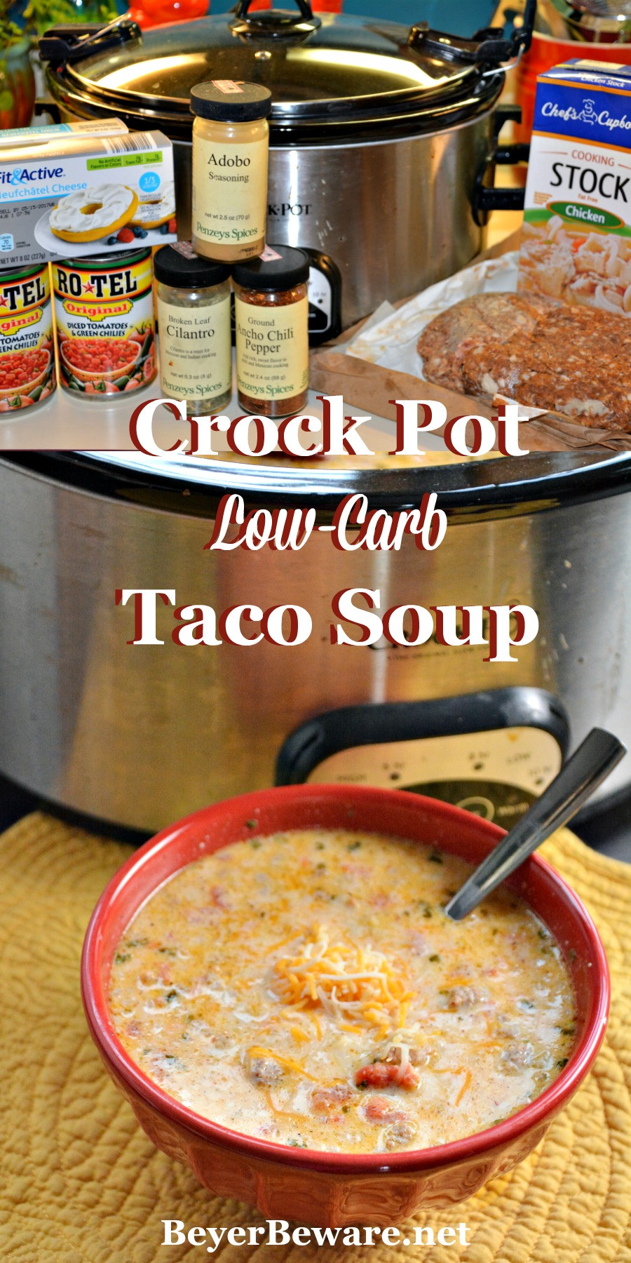 Keto Dinner Recipes Crock Pot Low Carb
 Crock Pot Low Carb Taco Soup Keto Taco Soup Beyer Beware