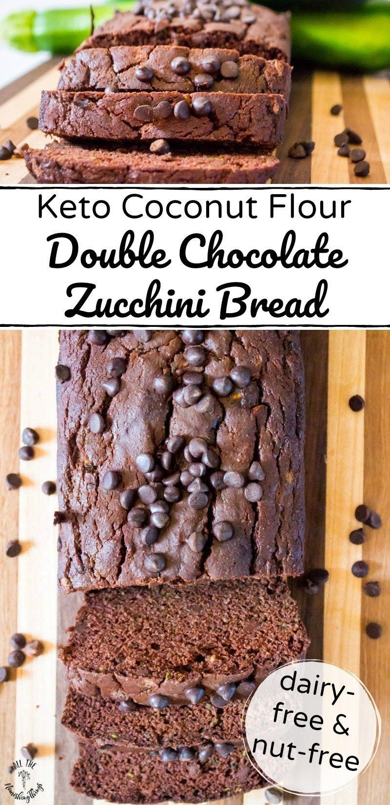 Keto Zucchini Bread Recipes Coconut Flour Keto Coconut Flour Double Chocolate Zucchini Bread