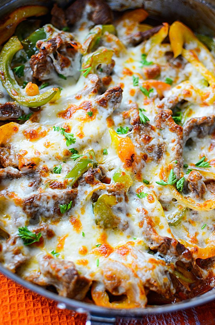 Low Carb Keto Cheesesteak Skillet
 Low Carb Philly Cheesesteak Skillet Recipe