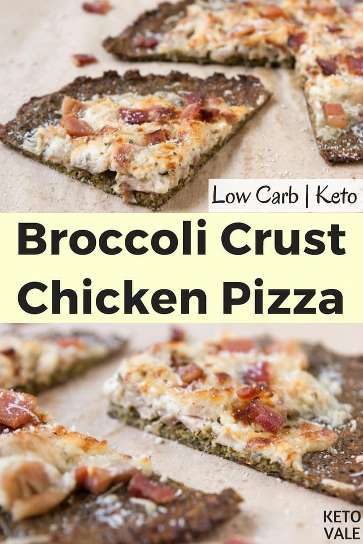 Low Carb Keto Chicken Crust Pizza Recipe Keto Broccoli Crust Chicken Pizza Low Carb Gluten Free