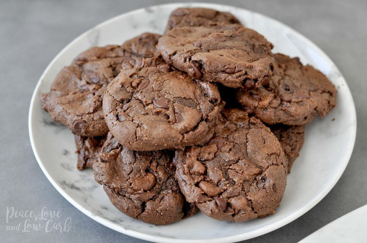 Low Carb Keto Chocolate Chip Cookies
 Keto Flourless Chewy Double Chocolate Chip Cookies