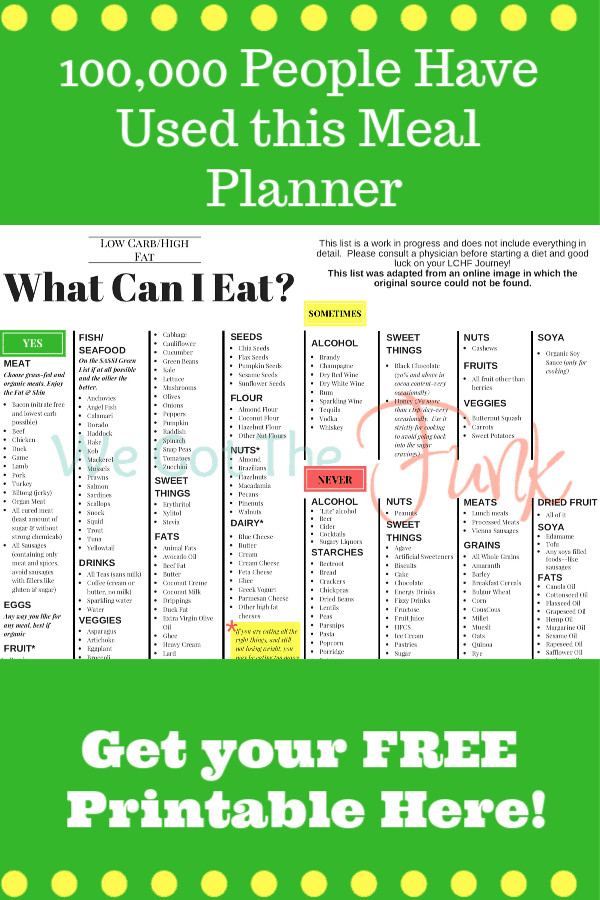Low Carb Keto Diet Plan
 Low Carb Meal Plan with PRINTABLE We Got The Funk