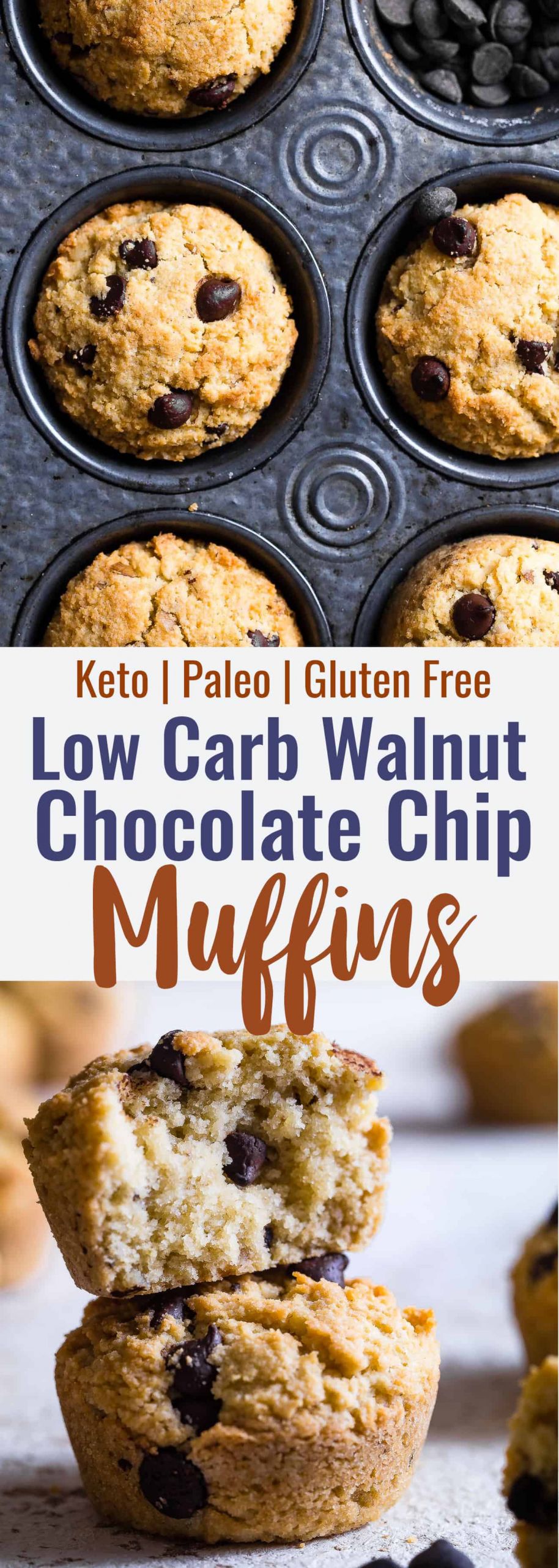 Low Carb Keto Muffins
 Chocolate Chip Keto Low carb Muffins with Almond Flour