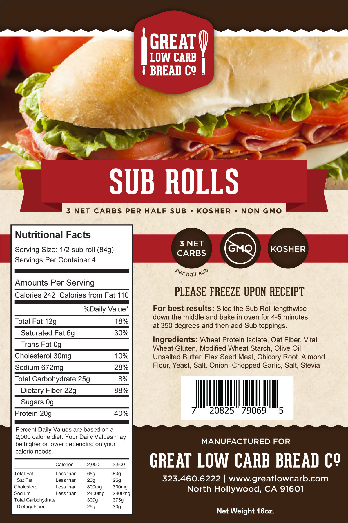 Low Carb Sub Rolls
 Great Low Carb Sub Rolls 2 foot long rolls package – Lo Carb U