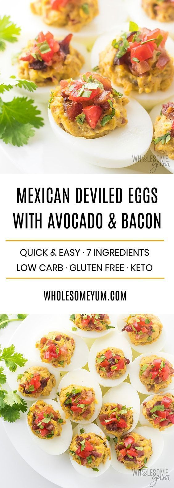 Mexican Keto Appetizers
 Mexican Keto Deviled Eggs Recipe with Avocado and Bacon