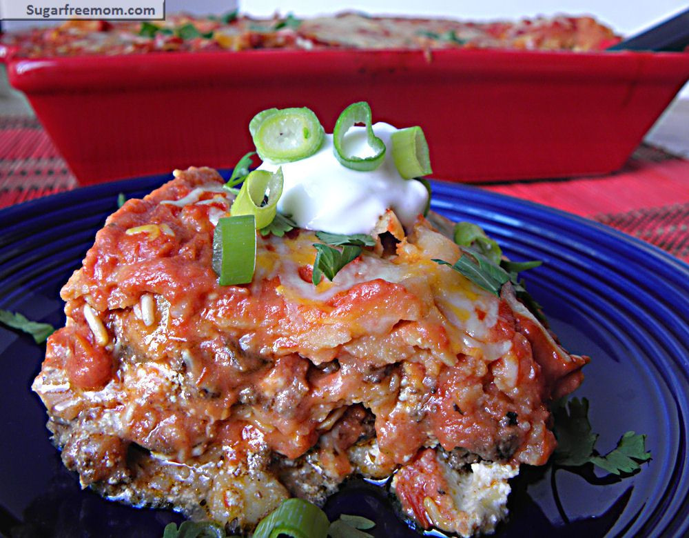 Mexican Keto Taco Lasagna
 Healthier Mexican Taco Lasagna SugarFreeMom