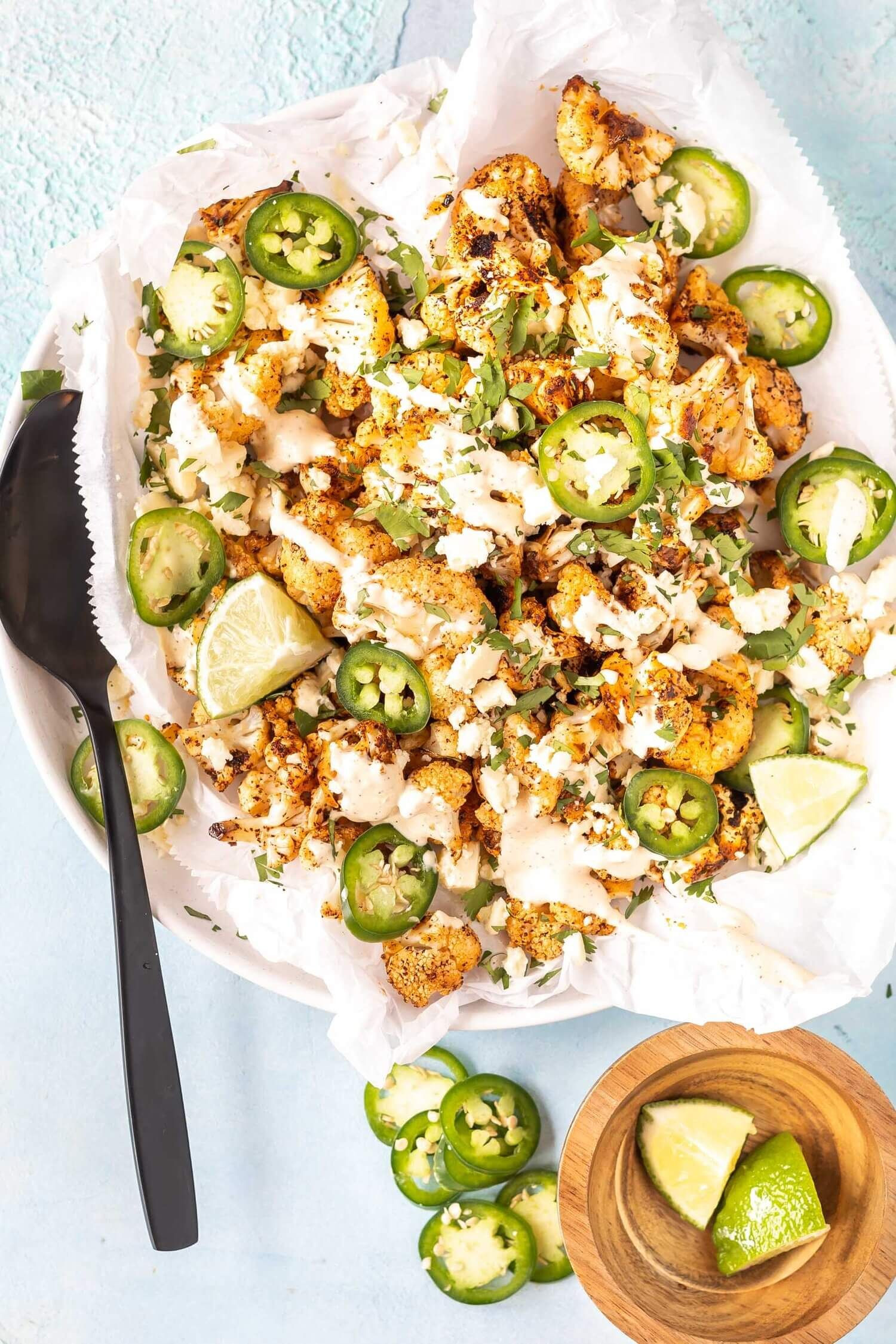 Mexican Street Cauliflower Keto
 This Keto Street Style Cauliflower is loaded with Mexican