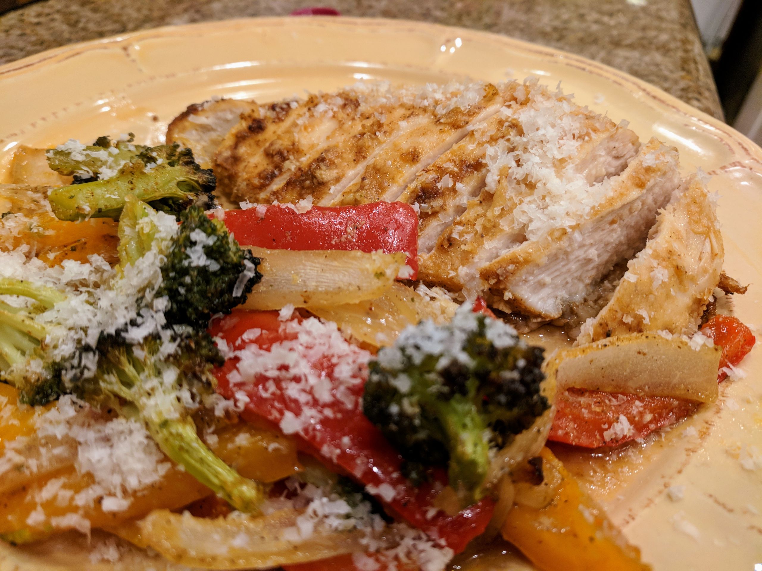 Parmesan Crusted Chicken Keto
 Keto Parmesan Crusted Chicken Bake with Roasted Veggies