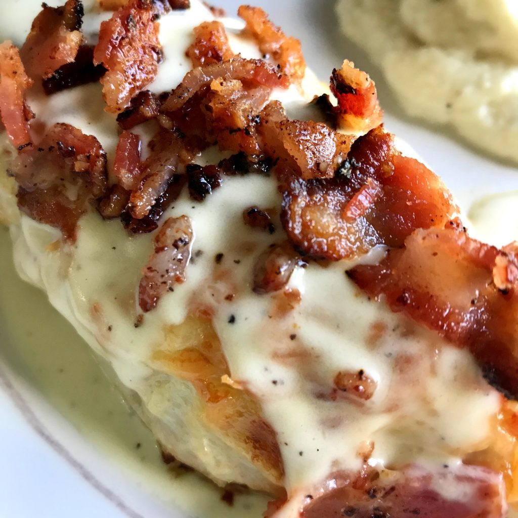 Parmesan Crusted Chicken Keto
 Parmesan Crusted Chicken with Bacon Cream Sauce