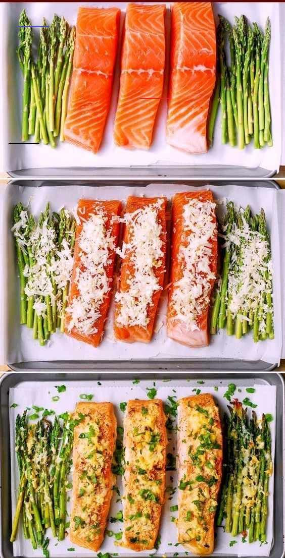 Parmesan Crusted Salmon Keto
 Garlic Parmesan Crusted Salmon and Asparagus