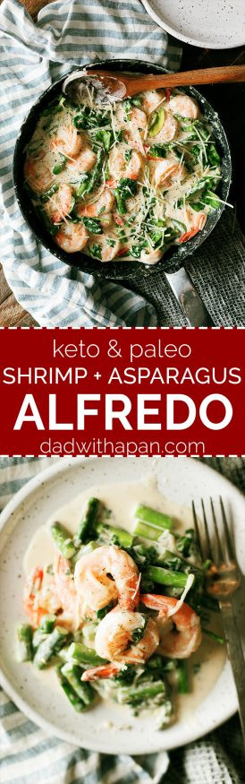 Pesto Alfredo Shrimp Keto Keto Shrimp Alfredo with Asparagus and Spinach Dad With