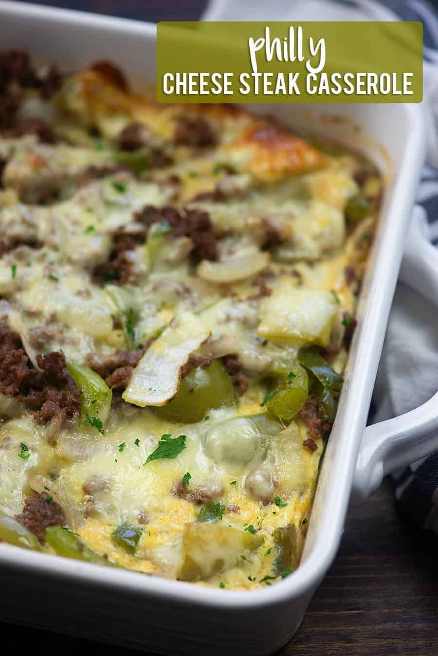 Philly Cheese Steak Casserole Ground Beef Keto Philly Cheese Steak Casserole This recipe is low carb