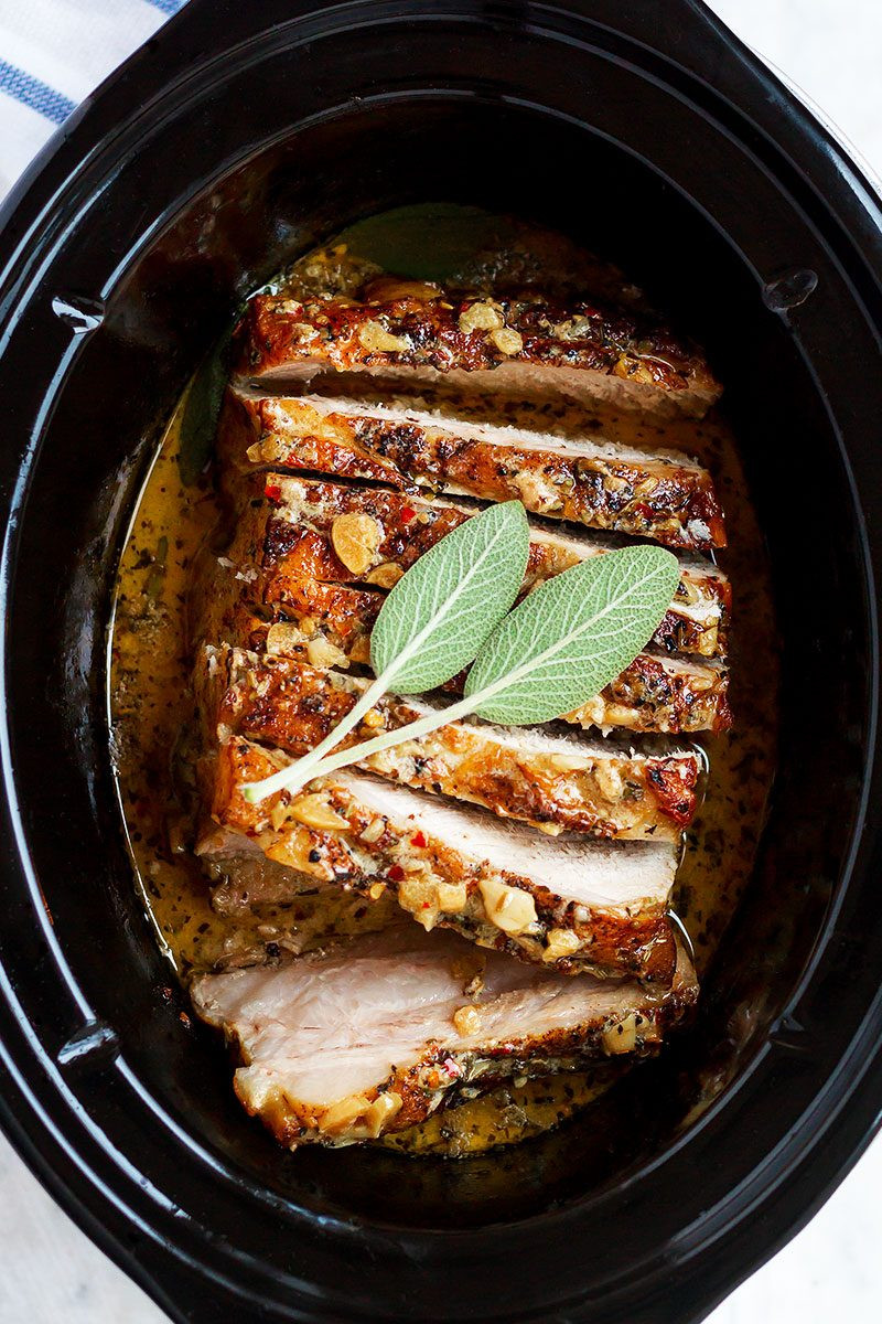 Pork Shoulder Recipes Crock Pot Keto
 Crockpot Pork Loin in Creamy Garlic Sauce — Eatwell101