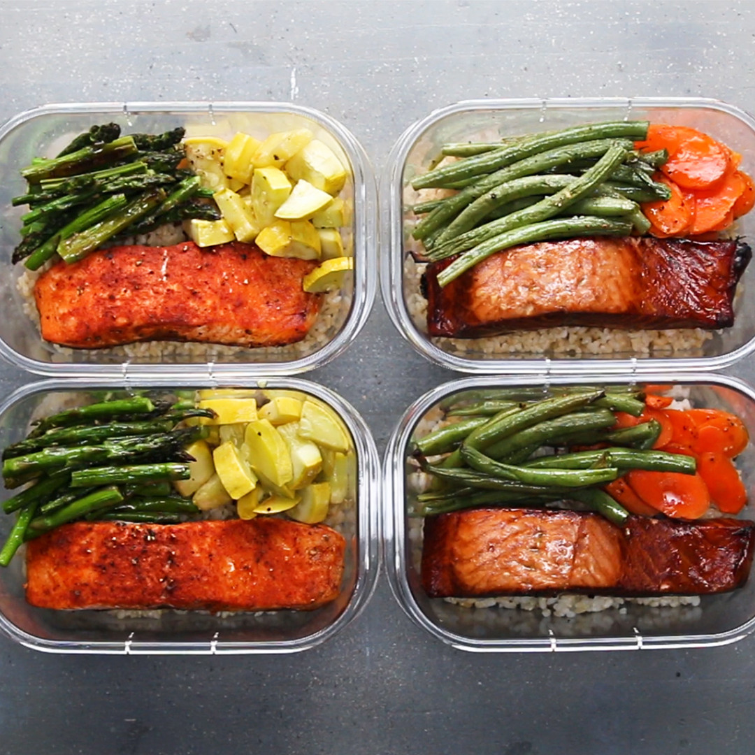 Salmon Keto Meal Prep Salmon Meal Prep for Two Recipe by Tasty