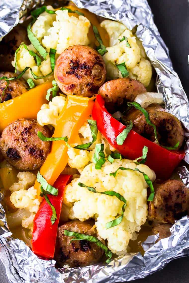 Sausage Keto Recipes
 Keto Sausage and Pepper Foil Packets with Cauliflower