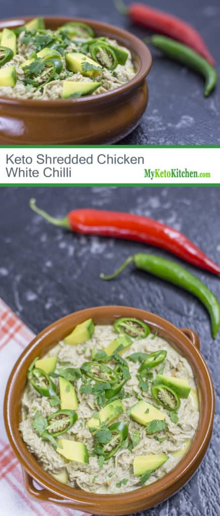Shredded Chicken Keto
 Keto Shredded Chicken Mexican White Chilli Tender and