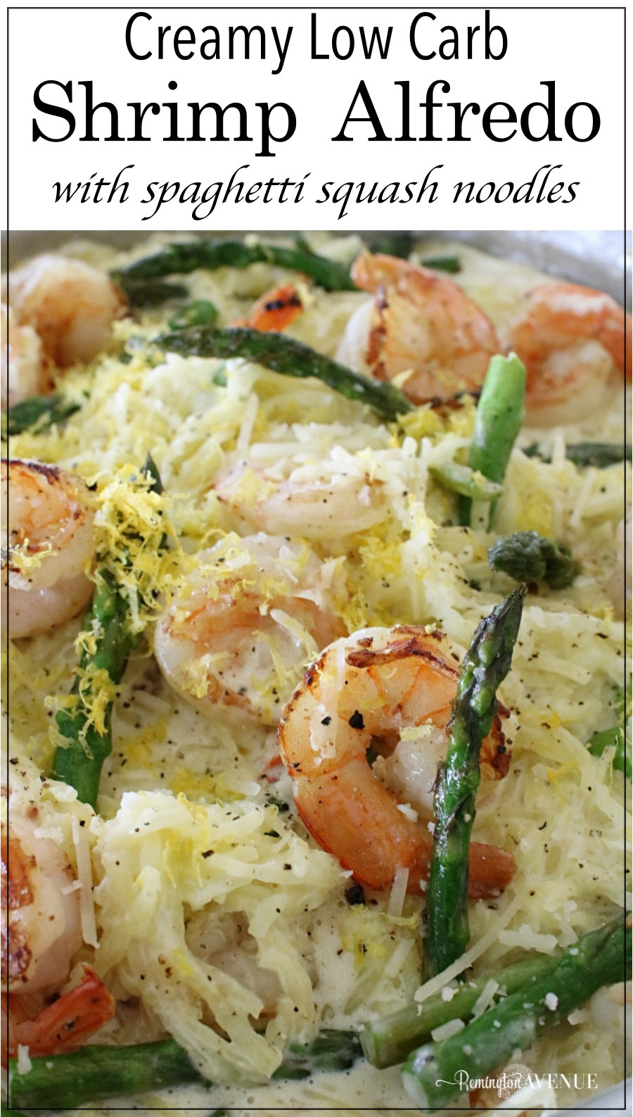 Shrimp Keto Alfredo
 Keto Shrimp Alfredo with Spaghetti squash noodles and