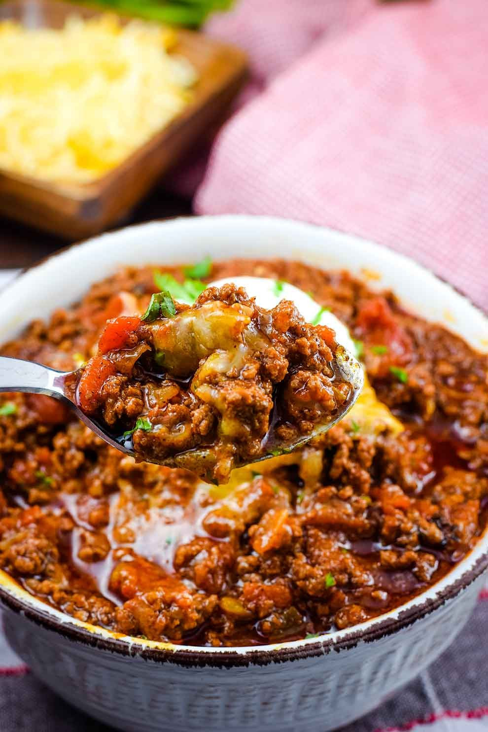 Slow Cooker Keto Chili
 An easy keto low carb beef chili made in the Instant Pot