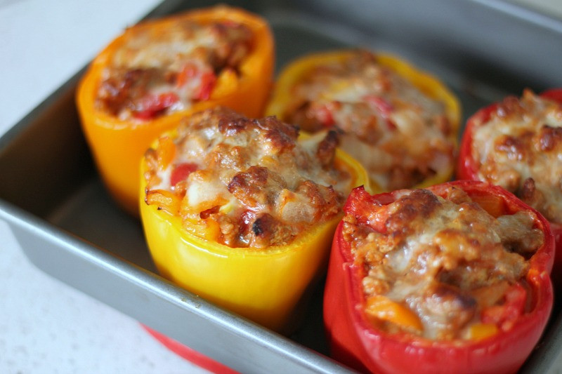 Stuffed Bell Peppers Ground Beef Keto
 Keto Stuffed Bell Peppers A Fit Mom s Life