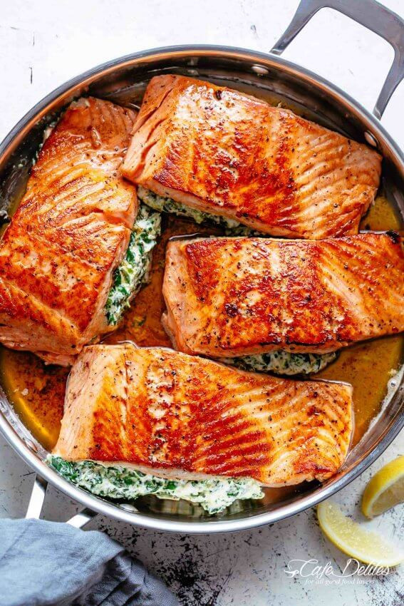 Stuffed Salmon Keto
 110 Best Keto Seafood Recipes Low Carb