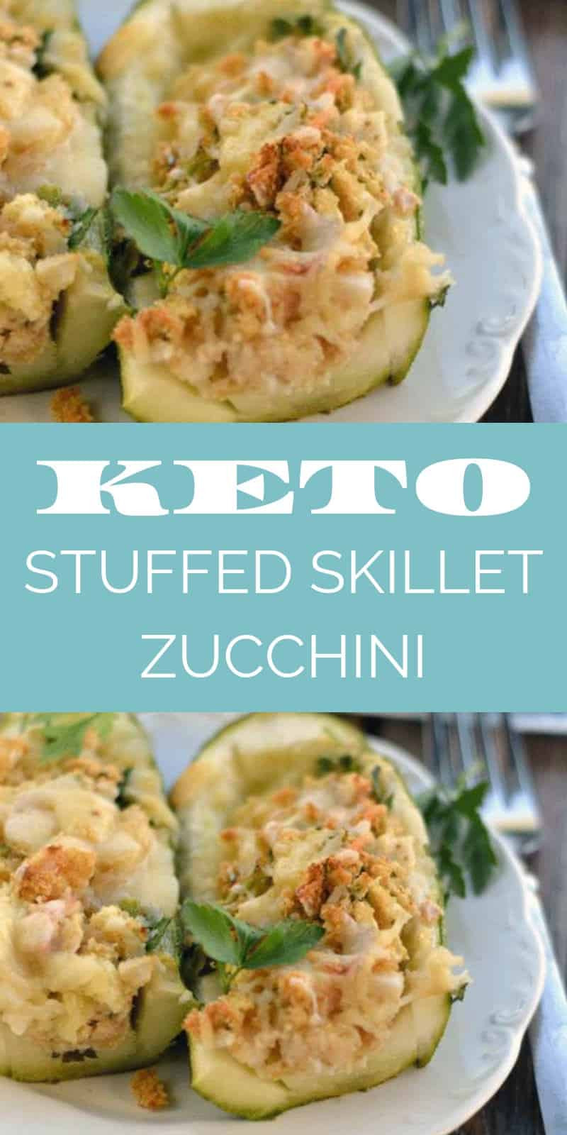 Stuffed Zucchini Keto
 Keto Skillet Stuffed Zucchini with Crab and Cheese