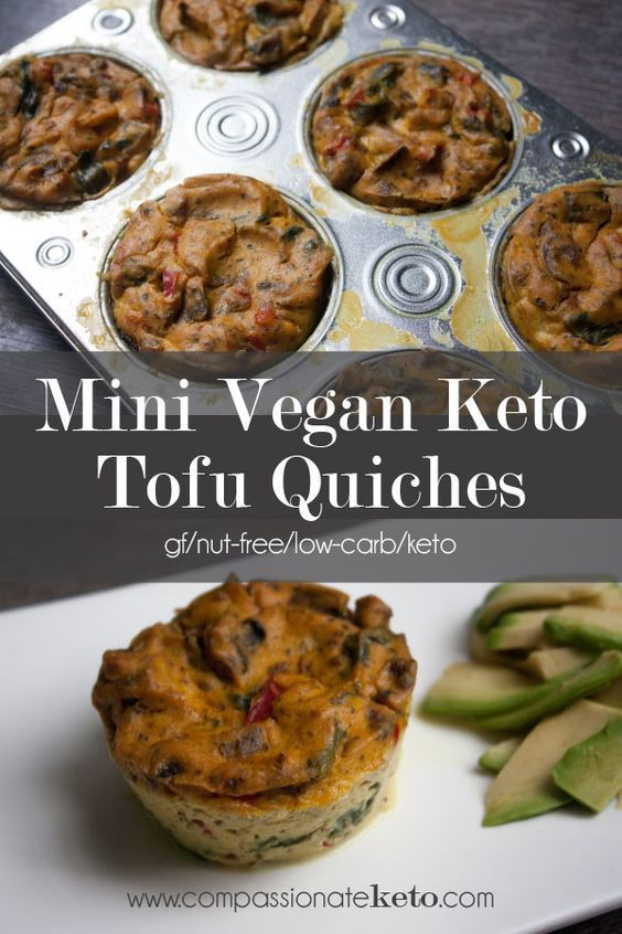 Vegan Keto Appetizers
 Crustless Mini Vegan Keto Tofu Quiches