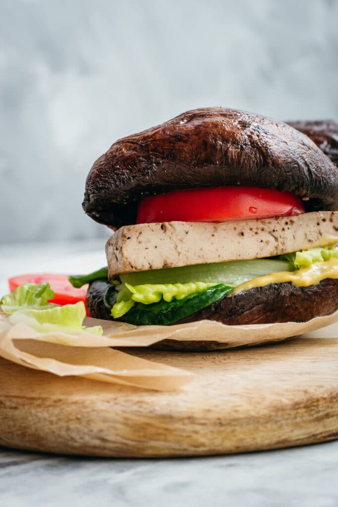 Vegan Keto Burger
 Vegan keto Portobello mushroom burger