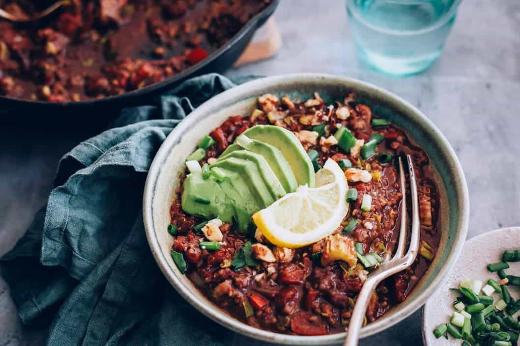 Vegan Keto Chili
 MEXICAN KETO VEGAN CHILI WITH LUPINI BEANS