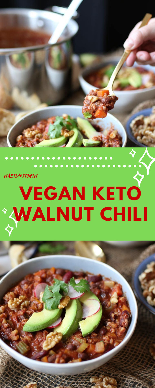 Vegan Keto Chili
 Vegan Keto Walnut Chili Nabila Kitchen