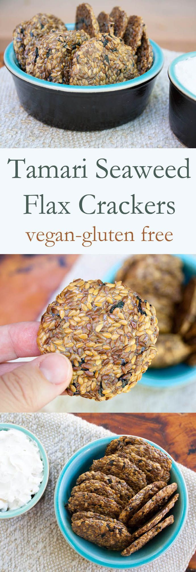 Vegan Keto Crackers
 Tamari Seaweed Flax Crackers vegan gluten free keto