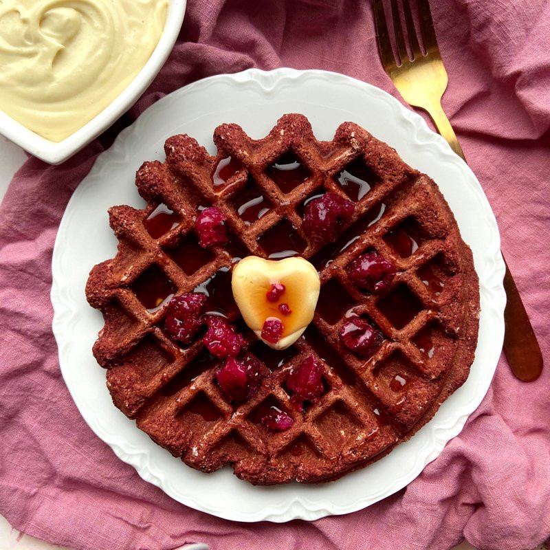 Vegan Keto Waffles
 Vegan Keto Red Velvet Waffles gluten free coconut free