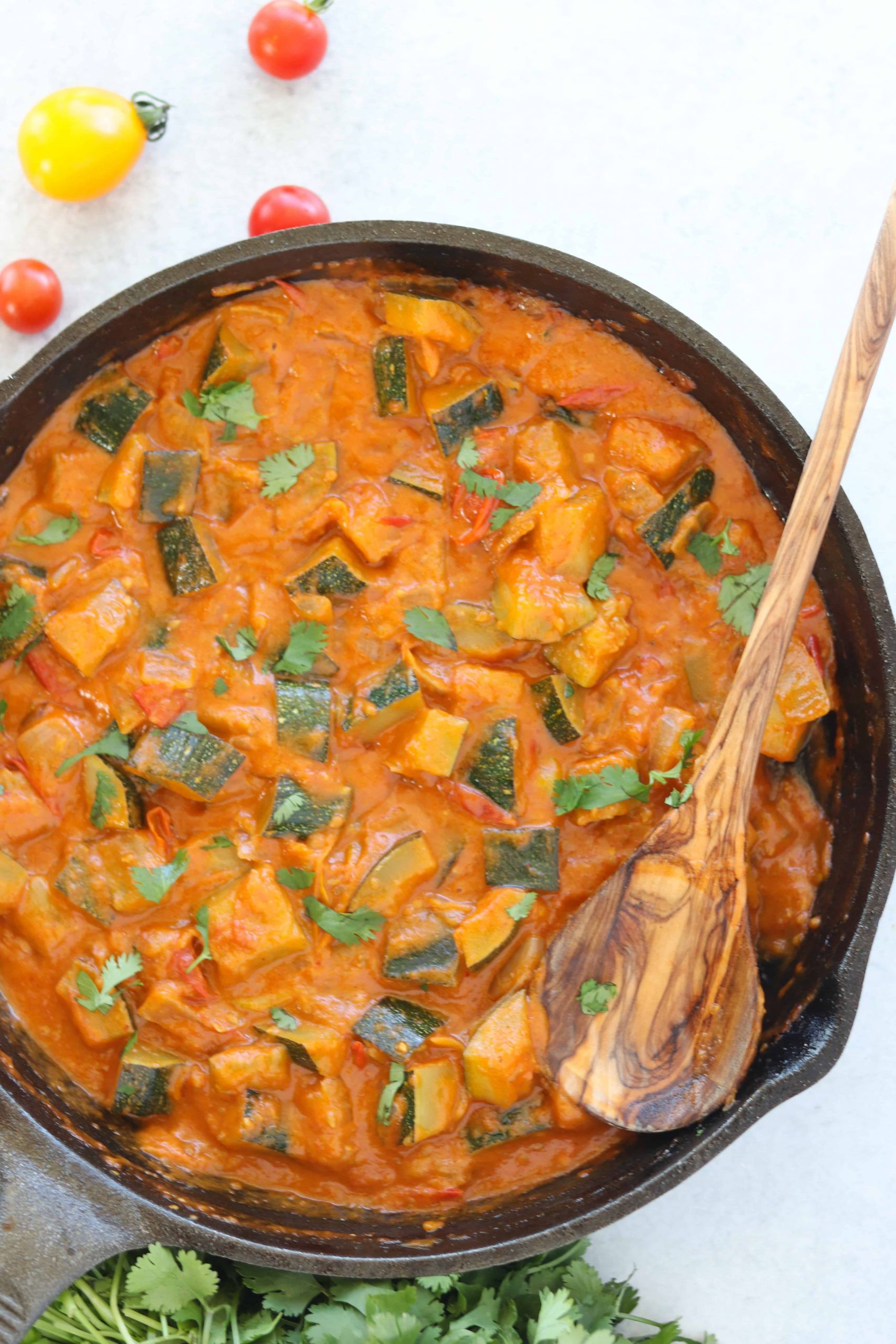 Vegetarian Keto Curry
 Zucchini Curry with Tomatoes Vegan Paleo Keto