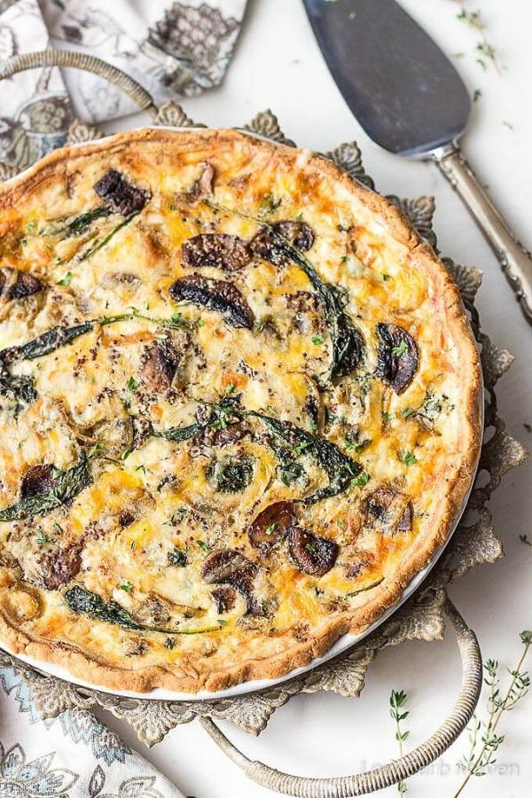 Vegetarian Keto Quiche
 Spinach and Mushroom Quiche Ve able Quiche