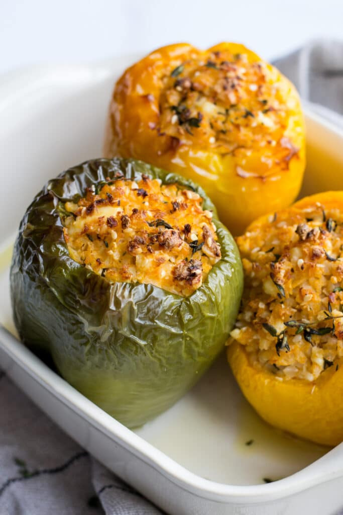 Vegetarian Keto Stuffed Peppers
 Ve arian keto cauliflower rice stuffed peppers