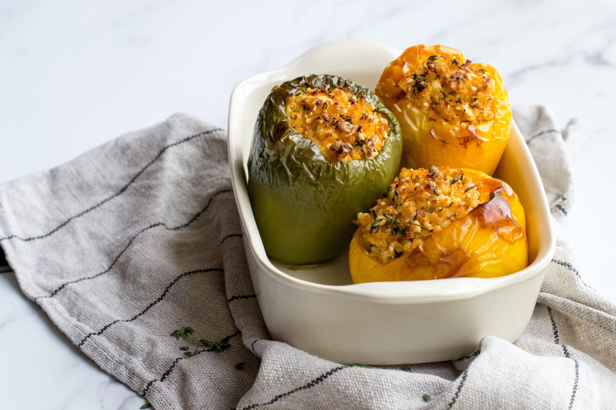 Vegetarian Keto Stuffed Peppers
 Ve arian keto cauliflower rice stuffed peppers