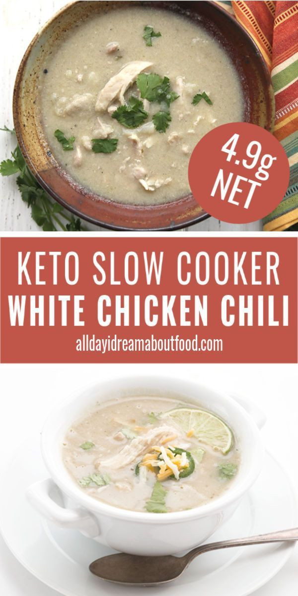 White Chicken Chili Slow Cooker Keto
 Keto White Chicken Chili Dairy Free in 2020