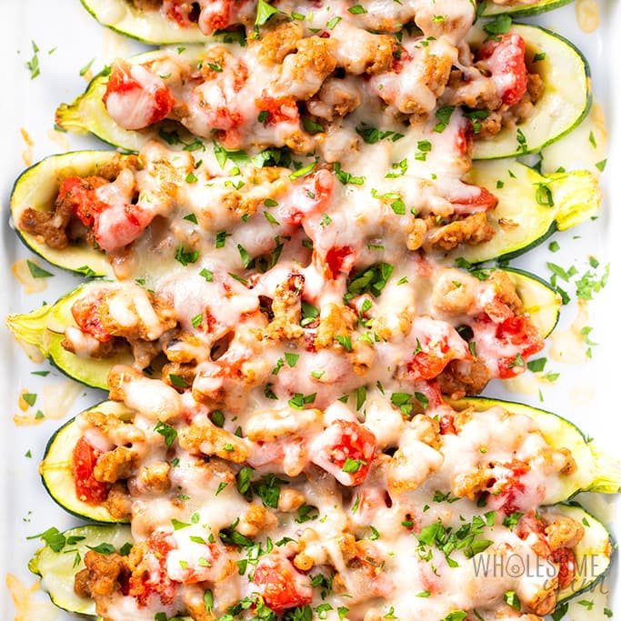 Wholesome Yum Keto Recipes
 Keto Italian Sausage Stuffed Zucchini Boats Recipe