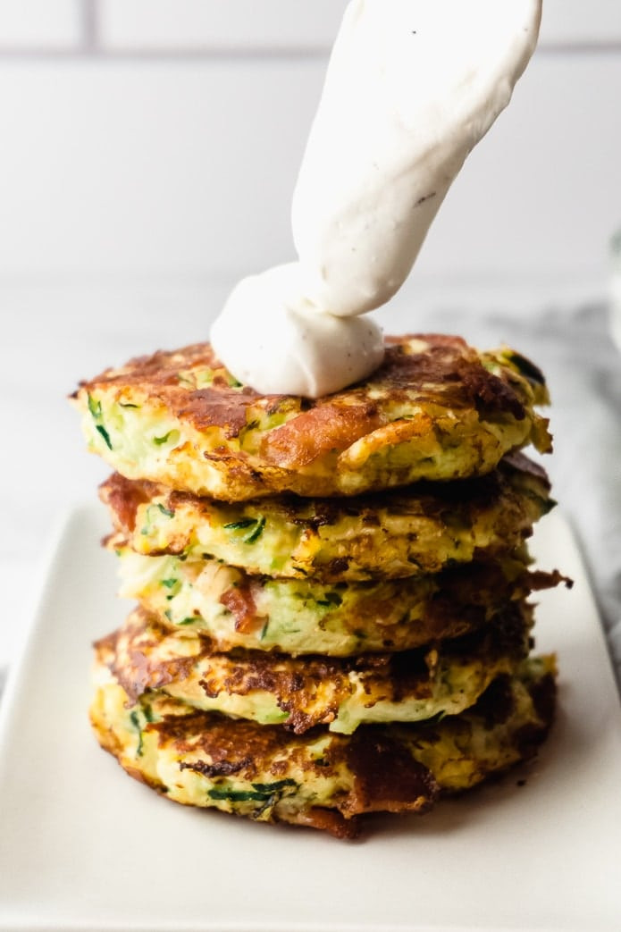 Zucchini Keto Fritters
 Crispy Keto Zucchini Fritters Green and Keto