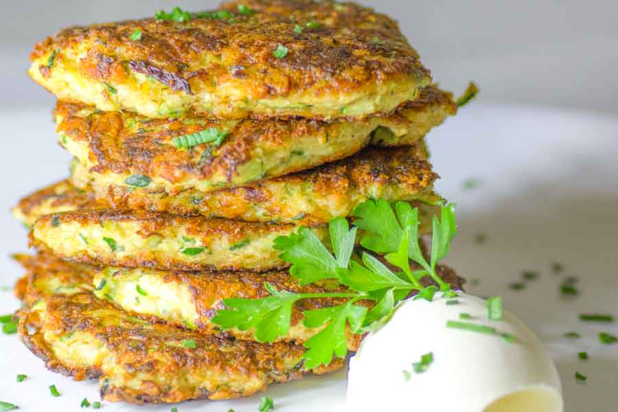 Zucchini Keto Fritters
 Low Carb Ketogenic Zucchini and Parmesan Fritters