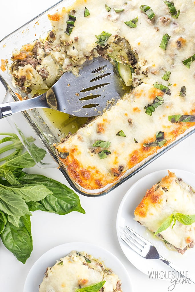 Zucchini Keto Lasagna
 Low Carb Keto Zucchini Lasagna Recipe with Meat & Pesto