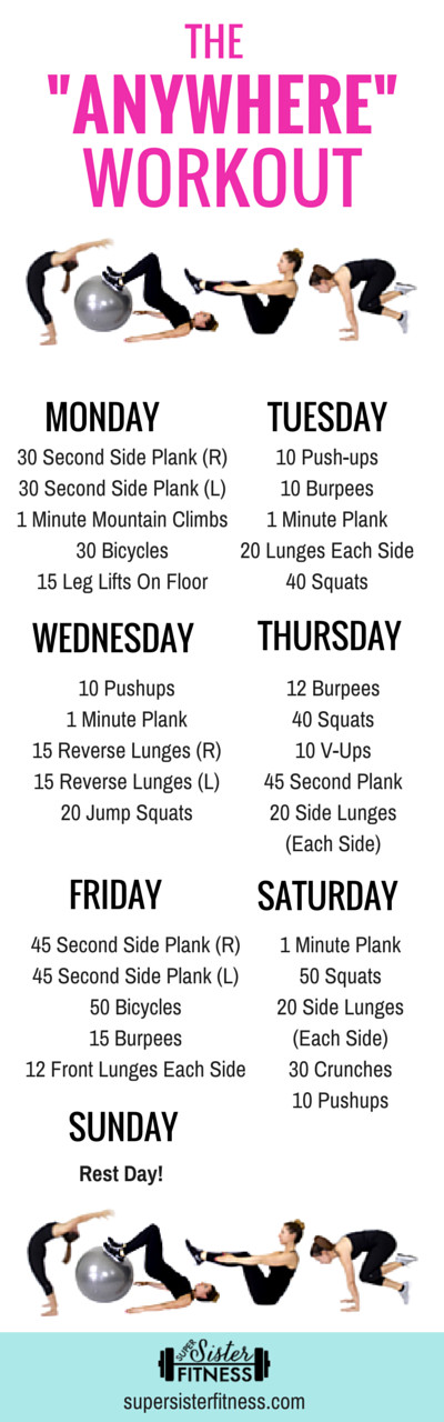 1 Week Fat Burning Workout
 1 Week of Bodyweight Workouts You Can Do Anywhere