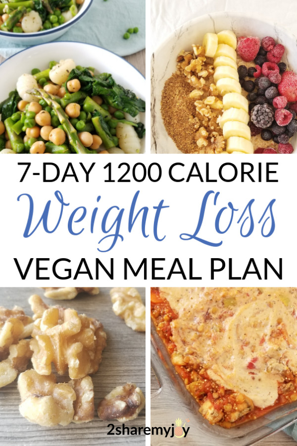 1200 Calorie Vegan Plan
 7 Day 1200 Calorie Vegan Weight Loss Meal Plan 2SHAREMYJOY